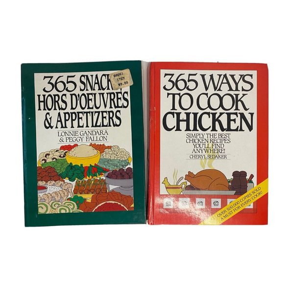 Lot of Two 365 Ways to Cook Chicken Snacks & Appetizers - Spiral-bound READ - Picture 1 of 16